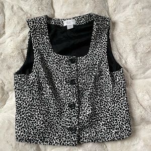 Express Black and White Patterned Vest